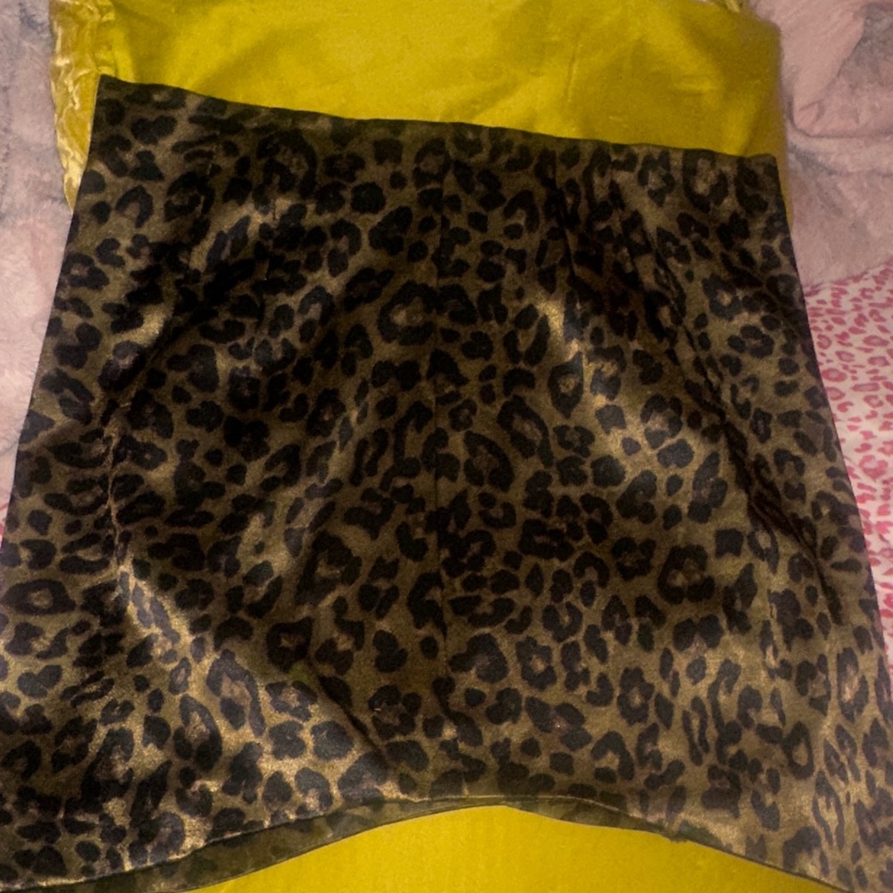 Zara Animal Print Mini Skirt - Black and Gold